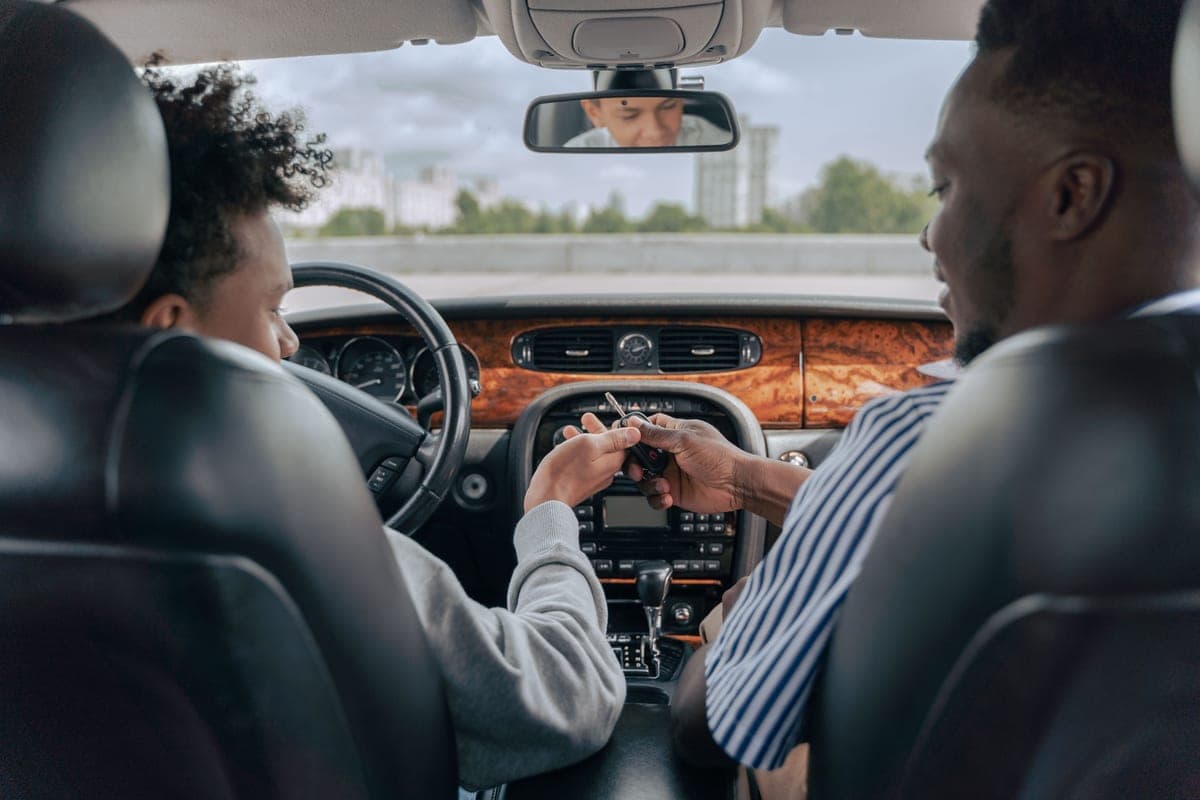 A learner driver at the wheel of a car