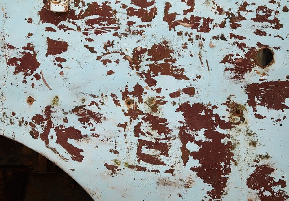 A close view of a scratch on a car's painted bodywork