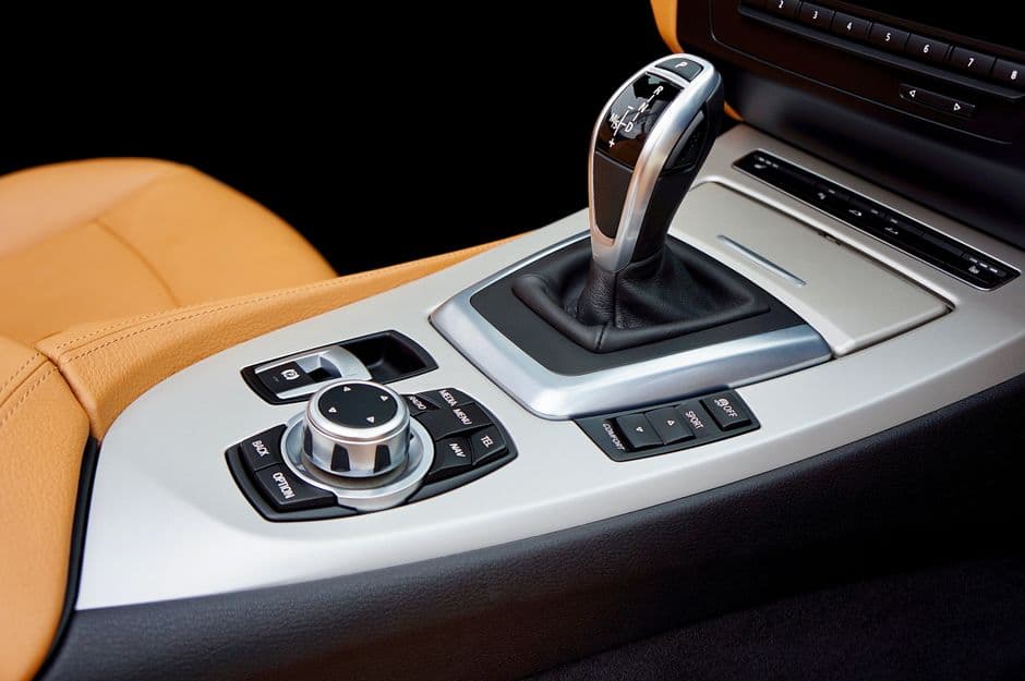 A simple clean car interior with the console visible
