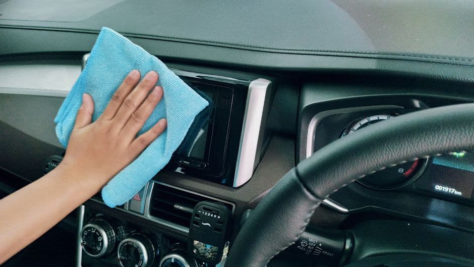 A tidy car interior with the center console in view