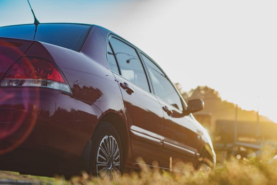 Sunlight through a car's rear side window