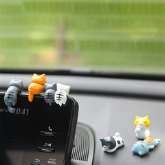 Car Lucky Cat Ornaments Car Dashboard Center Console Cute Resin Maneki-Neko Auto Interior DIY Decoration Accessories