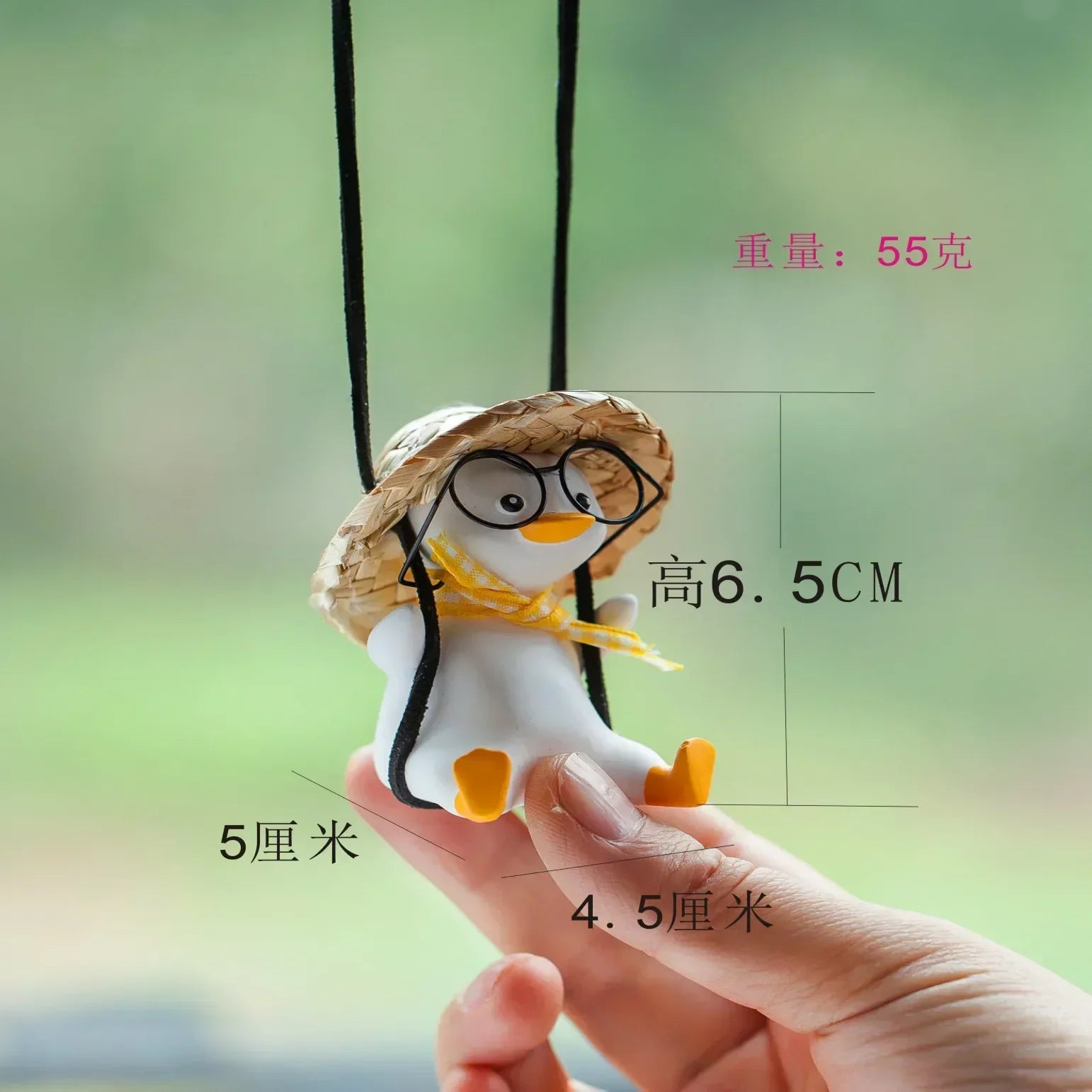 Car Pendant Cute Swing Duck Car Interior Decoration Holiday Swing Duck With Glasses Rearview Mirror Pendant For Car Accessories