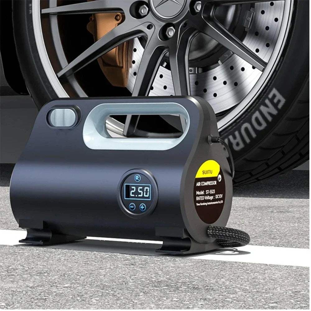 Car Electric Air Pump Tire Inflator Digital Inflation Pump LED Lamp 12V Portable Air Compressor For Car Motorcycles Bicycle Ball