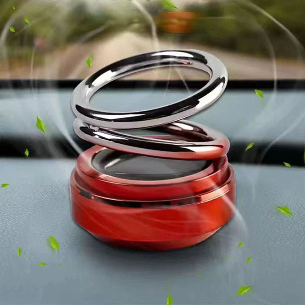 Car Solar Perfume Suspended Rotating Double Ring Aromatherapy Aromatherapy Car Accessories Ornament Perfume High