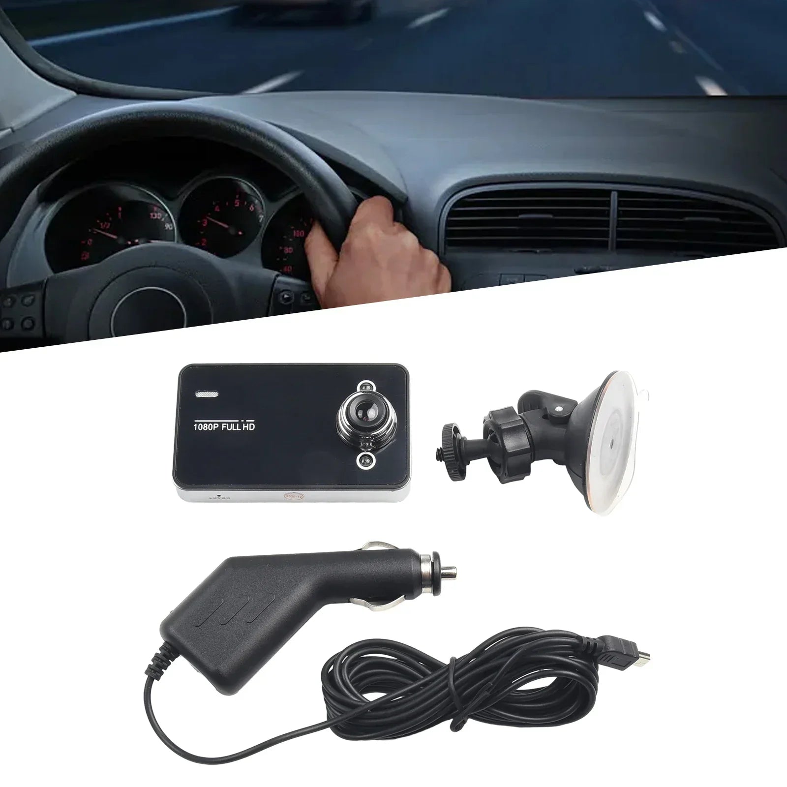 Car DVR Dual Lens Front And Rear Camera Dash Cam Video Recorder HD 1080P Ultra Wide Angle Lens With G-Sensor Built-in Microphone