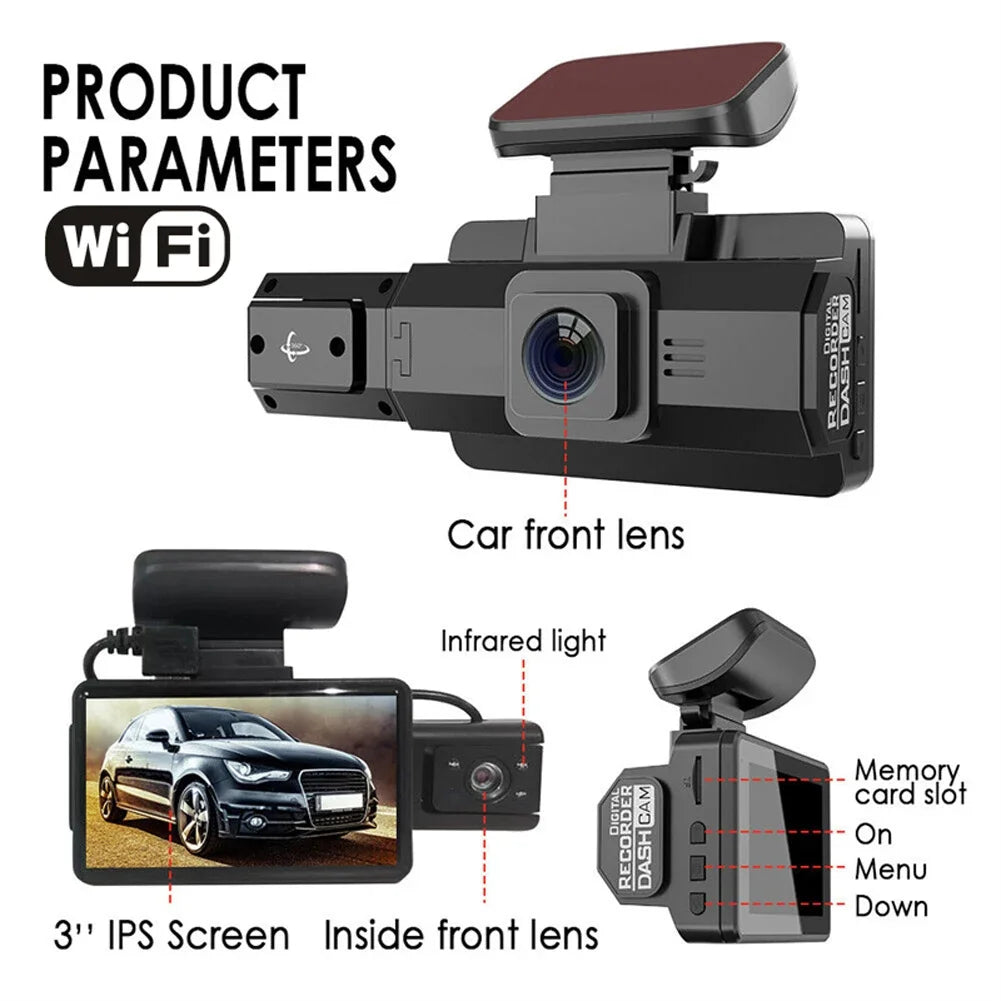 Dual Lens Dash Cam for Cars Black Box HD 1080P Car Video Recorder with WIFI Night Vision G-sensor Loop Recording Dvr Car Camera