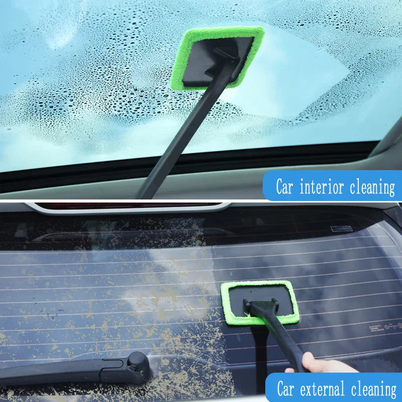 Car Window Cleaner Brush Kit Windshield Cleaning Wash Tool Inside Interior Auto Glass Mist Wiper With Long Handle Accessories