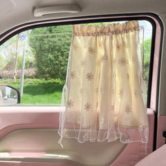 Cotton Embroidered Universal Car Curtain Cover Newborn Baby Side Window Sunshade Curtain UV Protection for Kids Travel Outdoor