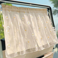 Cotton Embroidered Universal Car Curtain Cover Newborn Baby Side Window Sunshade Curtain UV Protection for Kids Travel Outdoor