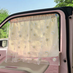 Cotton Embroidered Universal Car Curtain Cover Newborn Baby Side Window Sunshade Curtain UV Protection for Kids Travel Outdoor