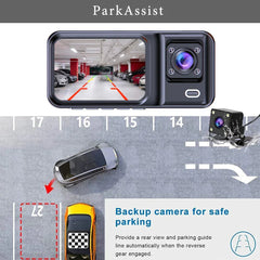 3 Channel Dash Cam for Cars Camera Black Box 1080P Video Recorder Rear View Camera for Vehicle Car DVR car accessories