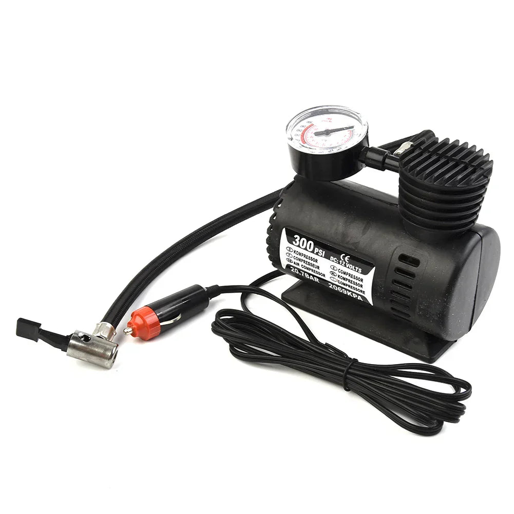 12V Car Electric Air Pump 300psi Mini Pump Air Compressor Tire Inflator For Car Bicycle Motorcycle Portable Air Compressors