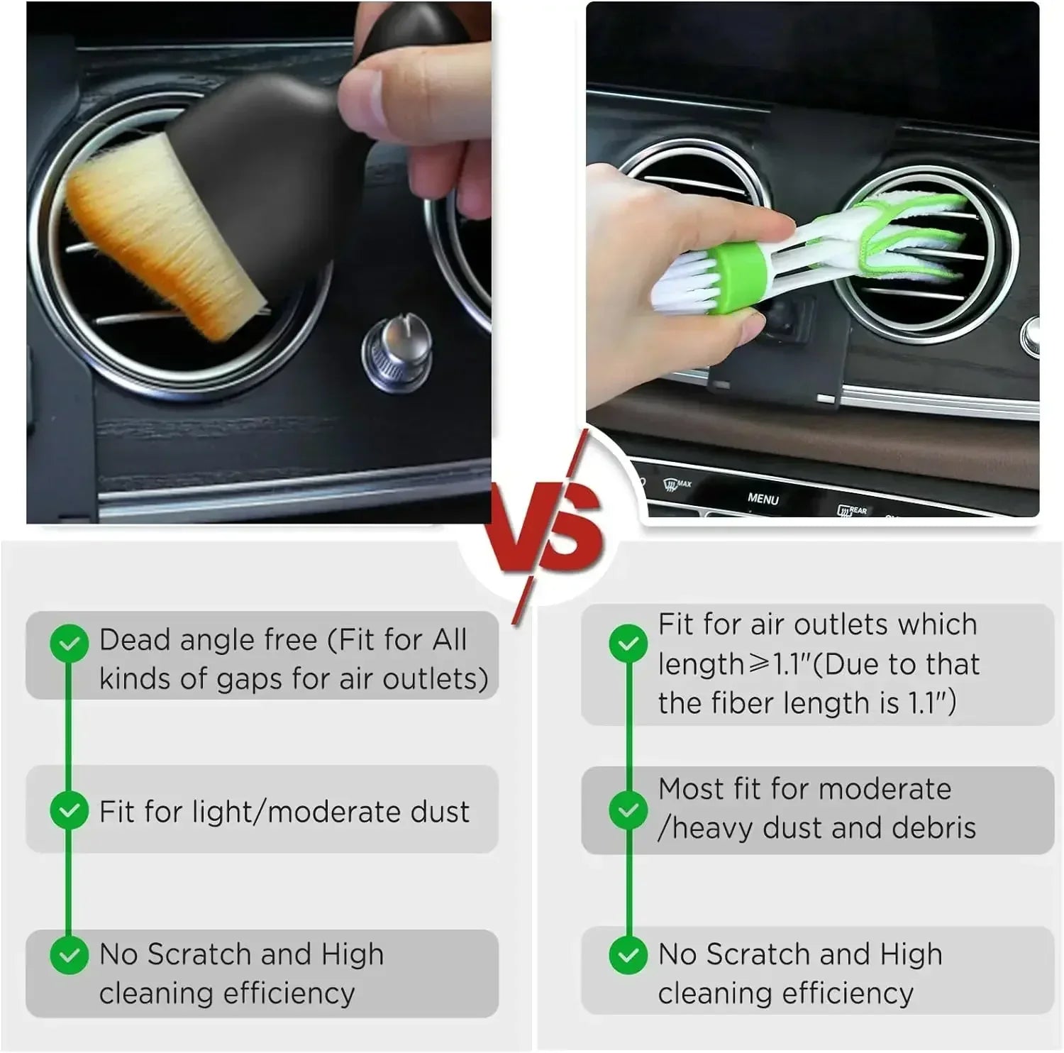 6Pcs Car Wash Care Detailing Brush Set,for cleaning wheels, dashboards, vents and more,Car Cleaning Brushes, Car Accessories